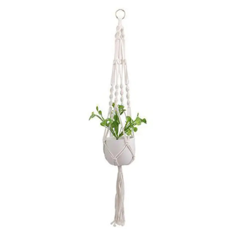 Handwoven Cotton Macrame Hanging Planter Basket