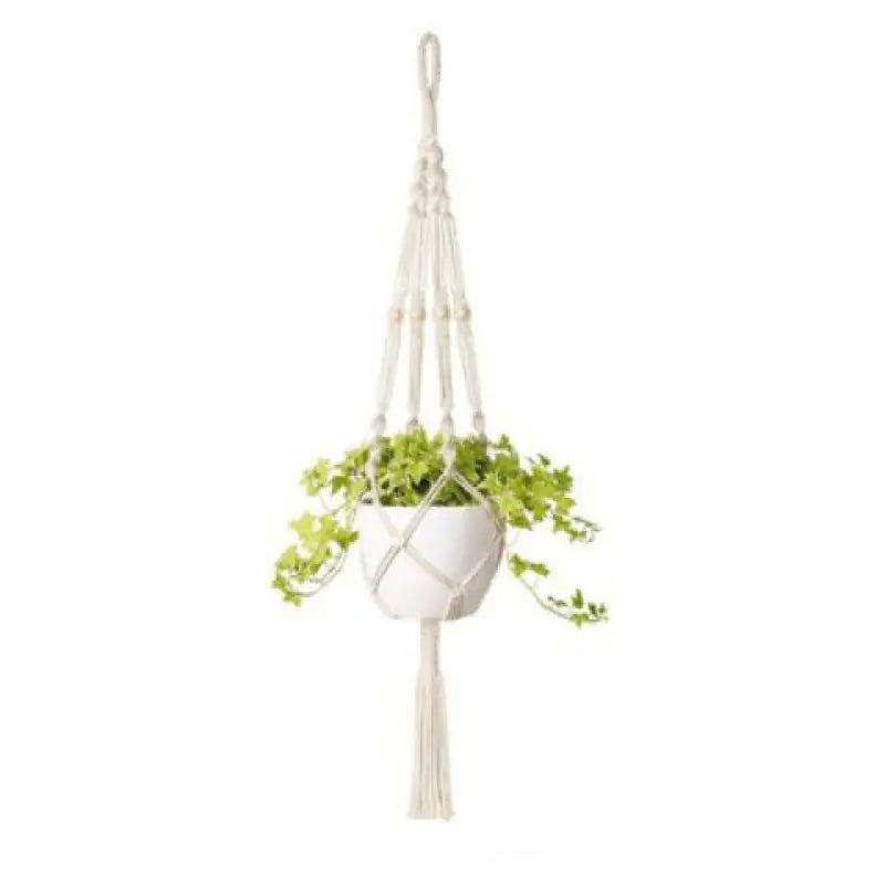 Handwoven Cotton Macrame Hanging Planter Basket