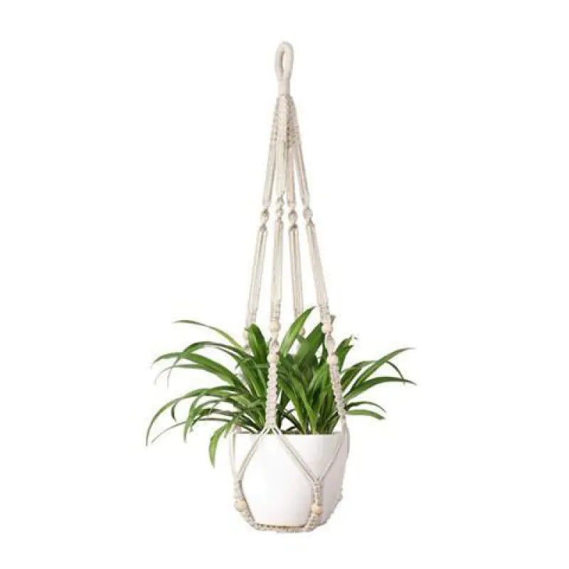 Handwoven Cotton Macrame Hanging Planter Basket