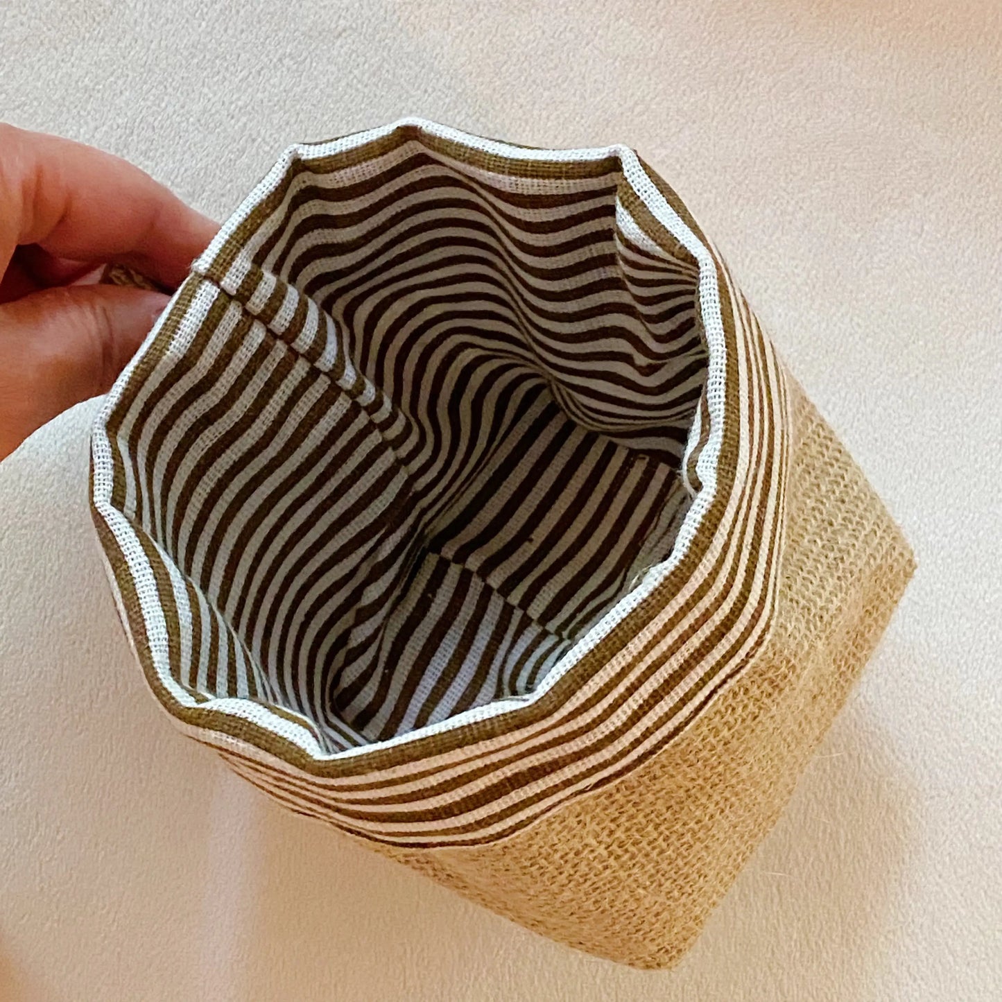 Boho Burlap Reversible Plant Pot Cover