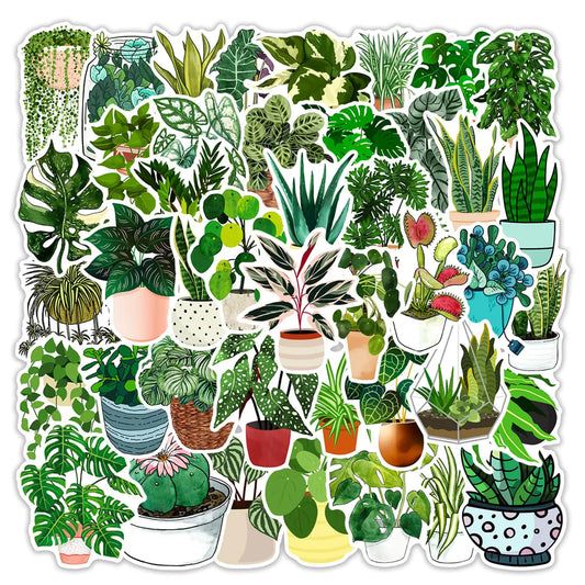 Green Plant Stickers 50 pcs